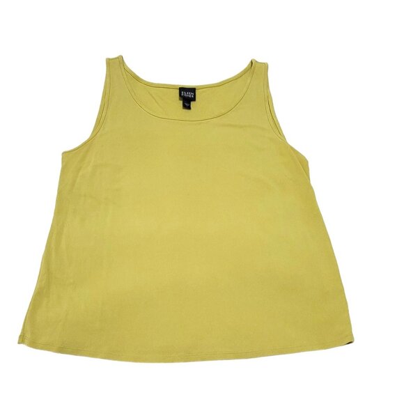 Eileen Fisher Women's Green Sleeveless Tank‎ Top Scoop Neck Silk Size Large - Picture 3 of 9